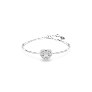 Swarovski Jewellery Swarovski Idyllia Rhodium Plated Crystal Heart Bangle