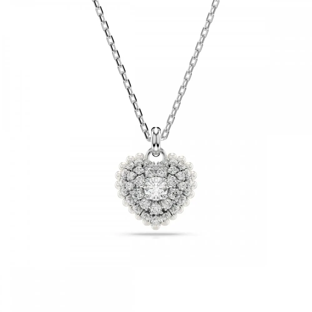 Swarovski Jewellery Swarovski Idyllia Rhodium Plated Crystal Heart Necklace