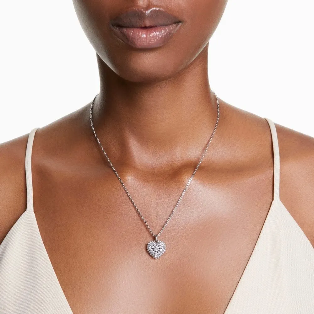 Swarovski Jewellery Swarovski Idyllia Rhodium Plated Crystal Heart Necklace