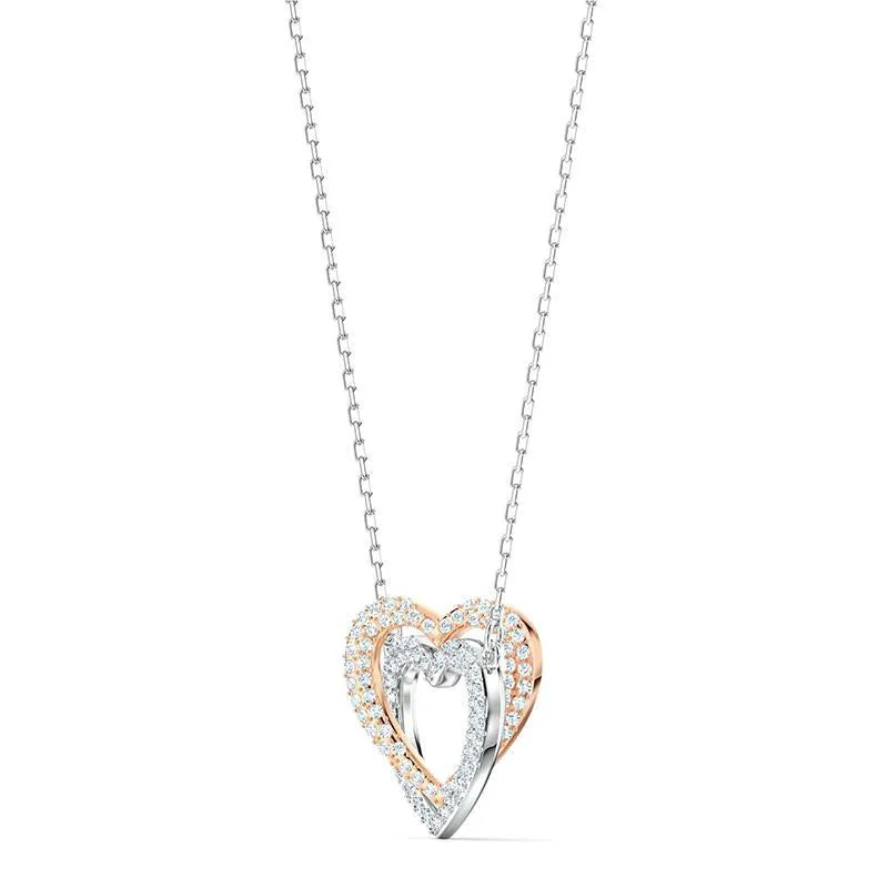 Swarovski Jewellery Swarovski Infinity Crystal Heart White Rose Gold Plated Necklace