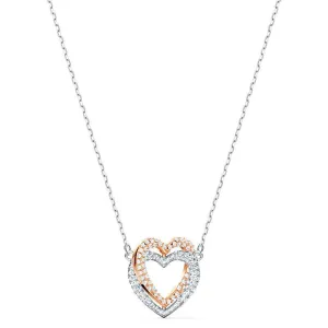 Swarovski Jewellery Swarovski Infinity Crystal Heart White Rose Gold Plated Necklace