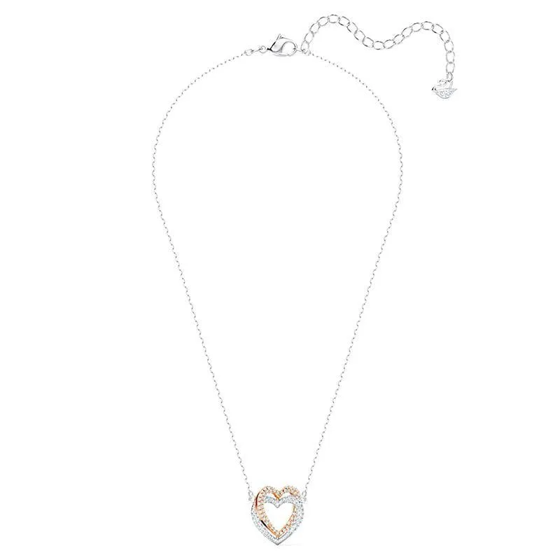 Swarovski Jewellery Swarovski Infinity Crystal Heart White Rose Gold Plated Necklace