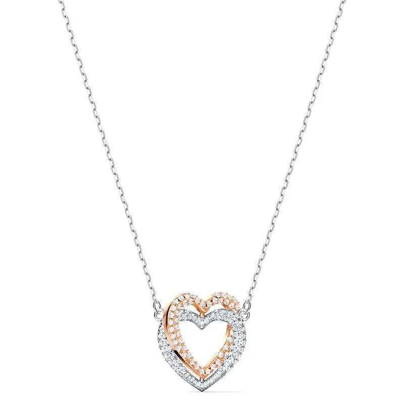 Swarovski Jewellery Swarovski Infinity Crystal Heart White Rose Gold Plated Necklace