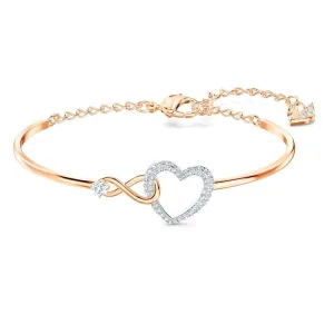 Swarovski Jewellery Swarovski Infinity Heart Crystal Rose Gold Plated Bangle