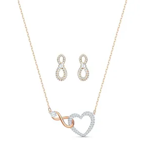 Swarovski Jewellery Swarovski Infinity Heart Crystal Rose Gold Plated Set