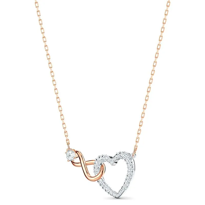 Swarovski Jewellery Swarovski Infinity Heart Crystal Rose Gold Plated Set