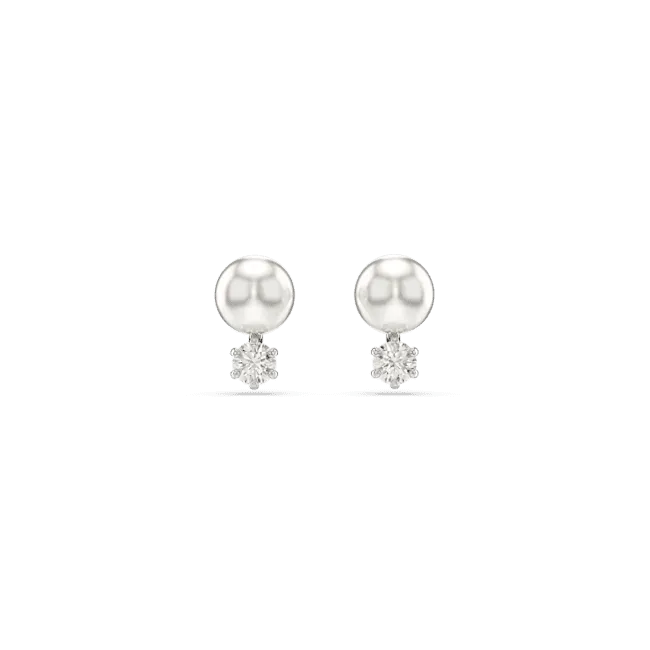 Swarovski Jewellery Swarovski Matrix Rhodium Plated Crystal Pearl Earrings