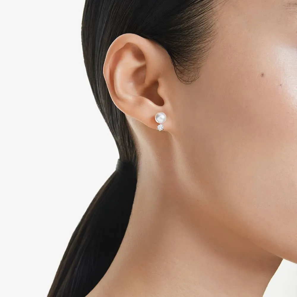 Swarovski Jewellery Swarovski Matrix Rhodium Plated Crystal Pearl Earrings