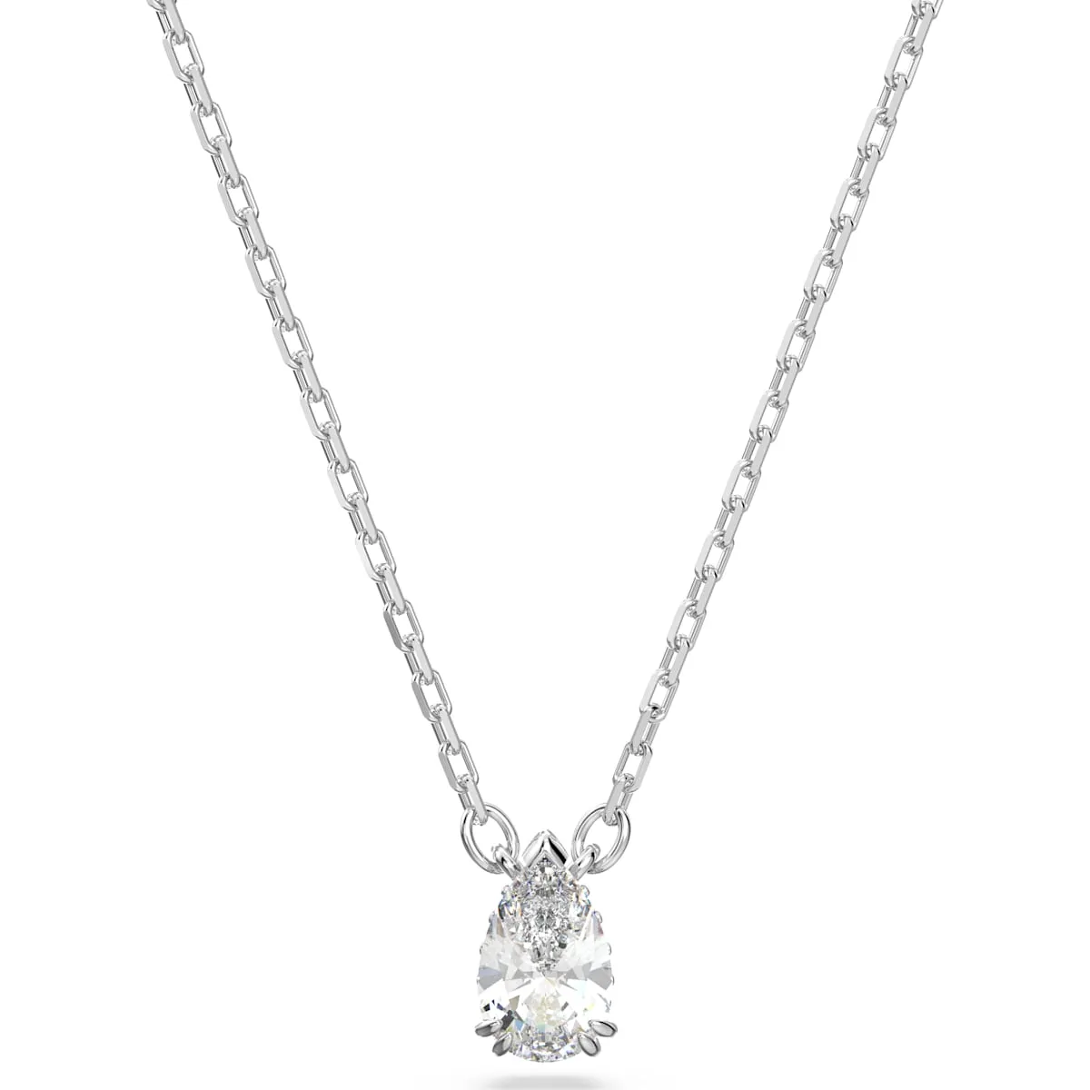 Swarovski Jewellery Swarovski Millenia Rhodium Plated White Crystal Pear Cut Necklace