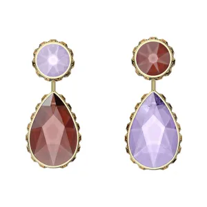 Swarovski Jewellery Swarovski Orbita Gold Tone Plated Multicoloured Crystal Drop Cut Asymmetrical Earrings