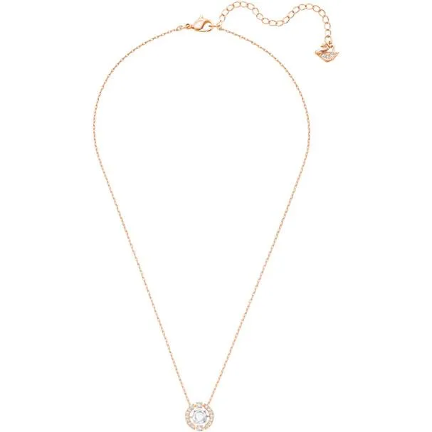 Swarovski Jewellery Swarovski Sparkling Dance Round White and Rose Gold Plated Necklace
