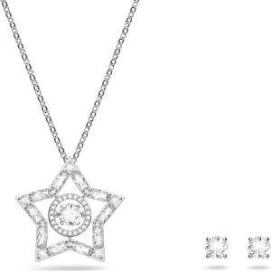 Swarovski Jewellery Swarovski Stella Rhodium Plated White Crystal Star Necklace Earring Set