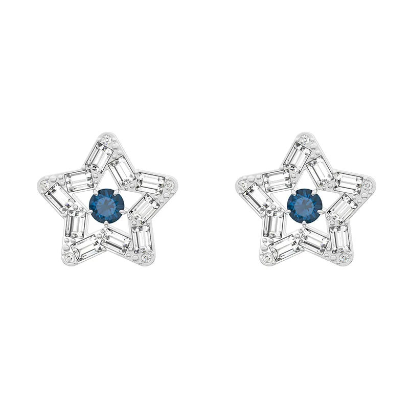 Swarovski Jewellery Swarovski Stella Rhodium Plated White Crystal Star Stud Earrings