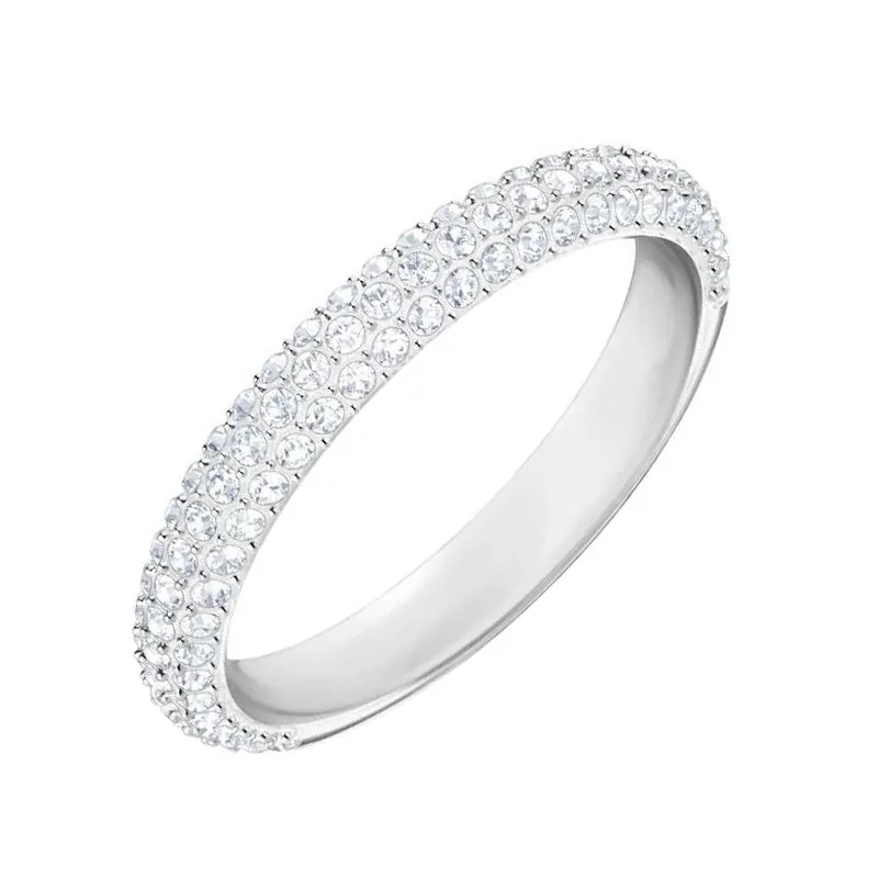 Swarovski Jewellery Swarovski Stone White Crystal Pave Ring Size 52