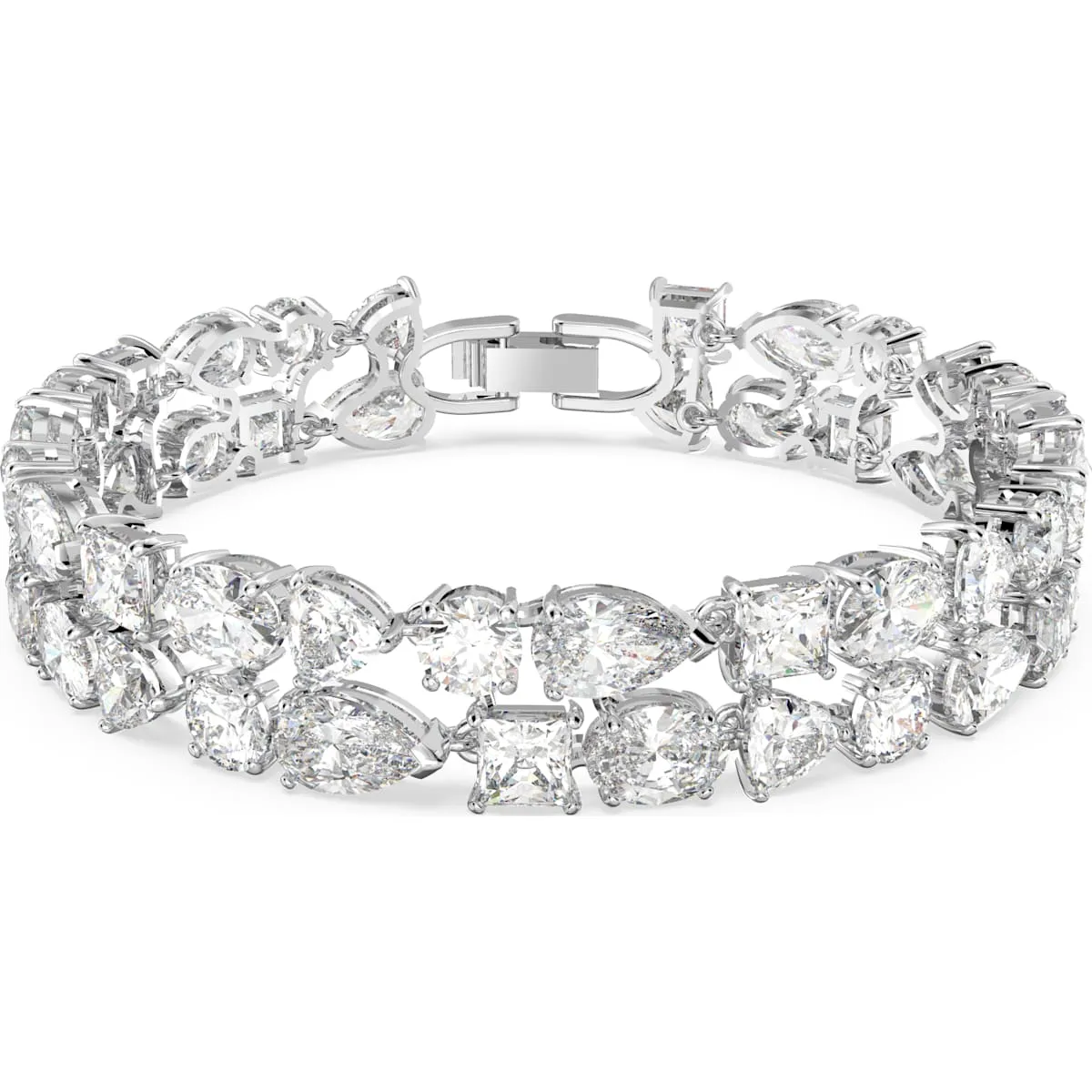 Swarovski Jewellery Swarovski Tennis Rhodium Plated White Crystal Mixed Cuts Deluxe Bracelet