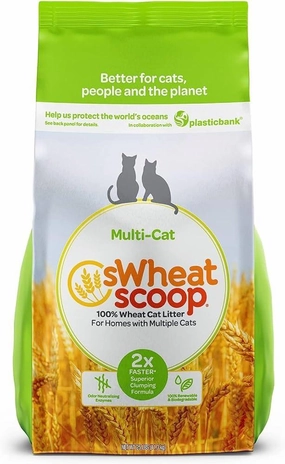 sWheat Scoop Fast Clumping Natural Multi Cat Litter clumping cat litter, odor control litter