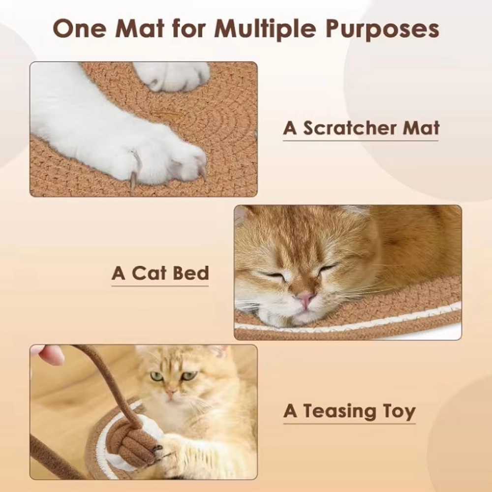 Talking Dog Club Rope Scratcher Mat for Cats