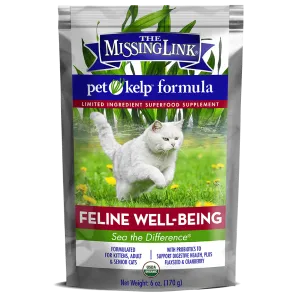 The Missing Link Pet Kelp Feline Well-Being Supplement for Cats hypoallergenic cat food, cat allergy relief
