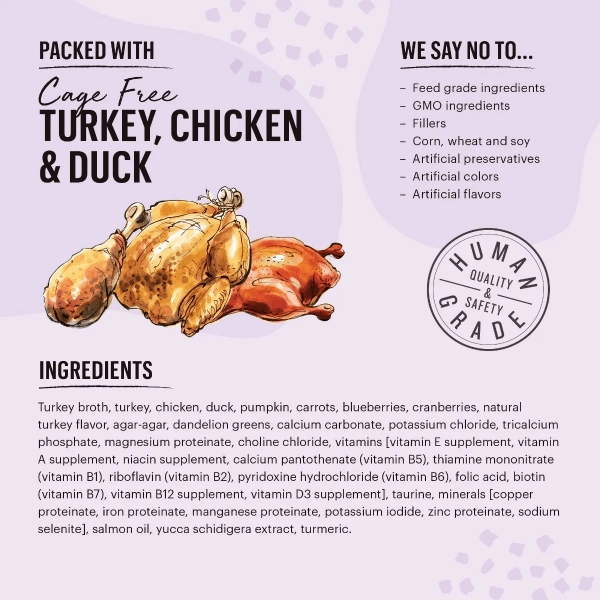 The Honest Kitchen Minced Grain Free Turkey, Chicken & Duck Recipe Wet Cat Food; Case of 12 (SPECIAL ORDER ITEM)