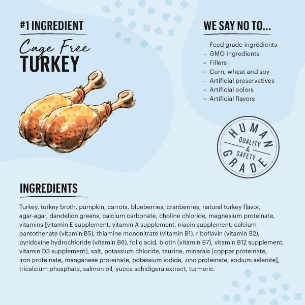 The Honest Kitchen Minced Grain Free Turkey Recipe Wet Cat Food; Case of 12 (SPECIAL ORDER ITEM)