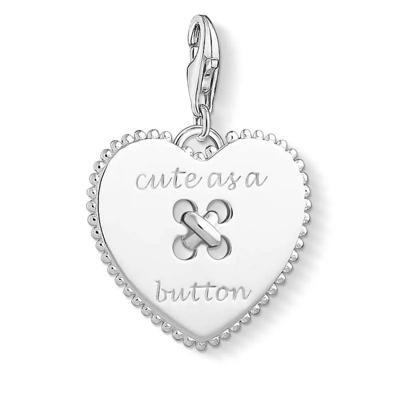 Thomas Sabo Jewellery Thomas Sabo Charm Club Cute as a Button Heart Charm - CC1485