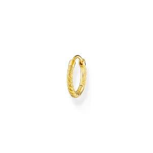 Thomas Sabo Jewellery Thomas Sabo Charm Club Gold Plated Sterling Silver Rope Single Hoop Earring