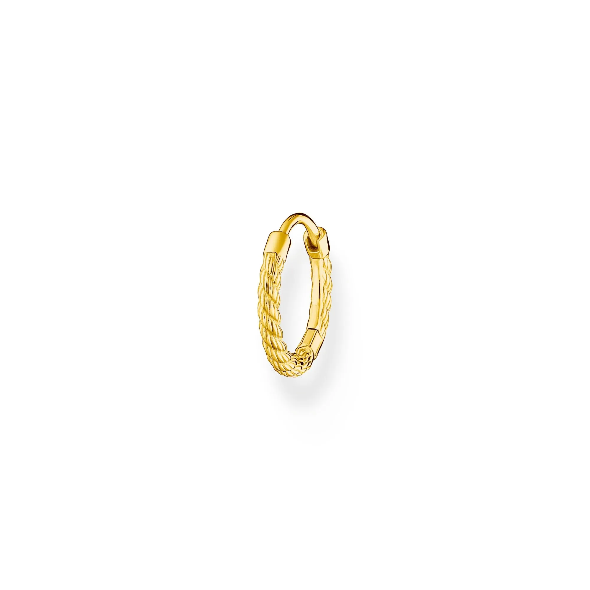 Thomas Sabo Jewellery Thomas Sabo Charm Club Gold Plated Sterling Silver Rope Single Hoop Earring