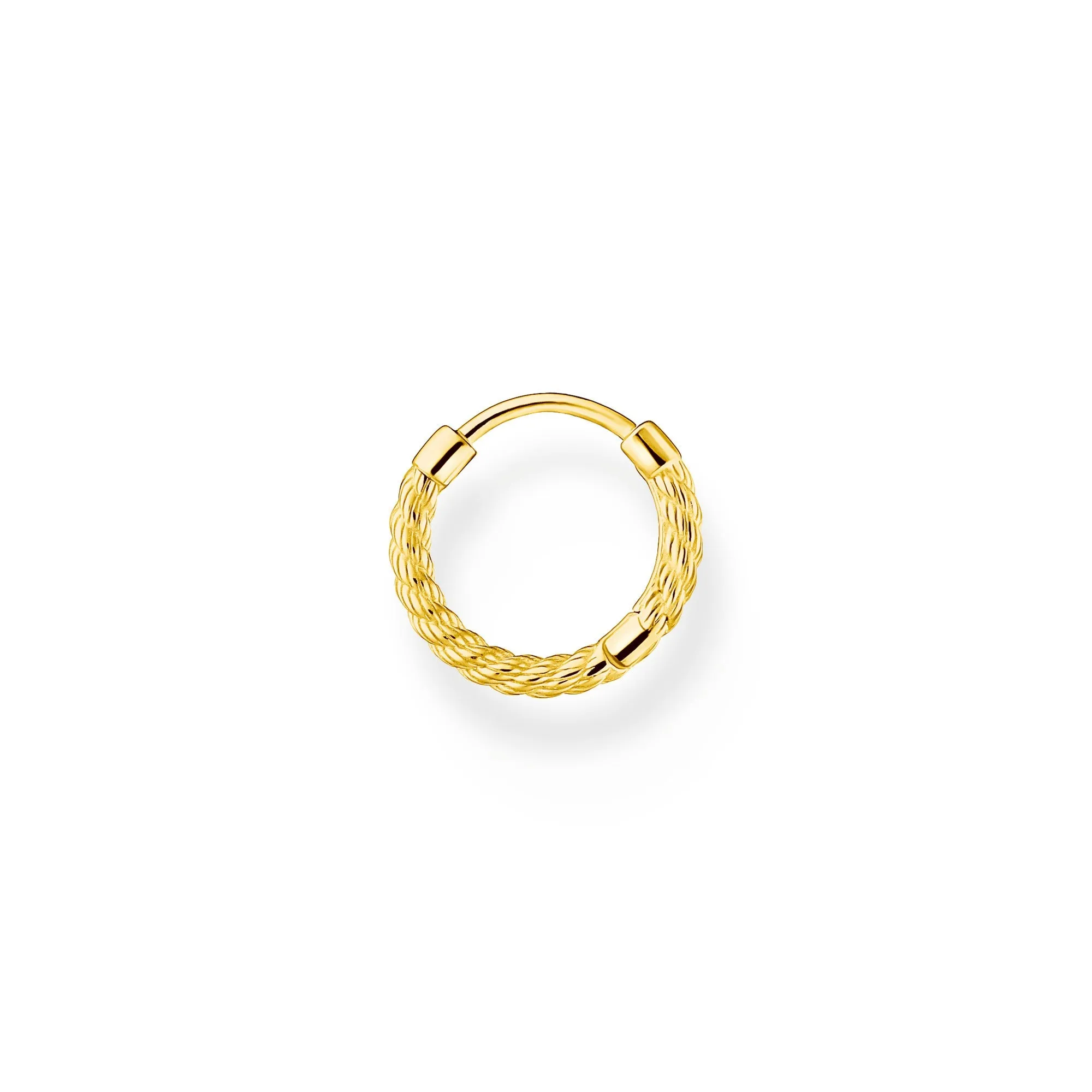 Thomas Sabo Jewellery Thomas Sabo Charm Club Gold Plated Sterling Silver Rope Single Hoop Earring