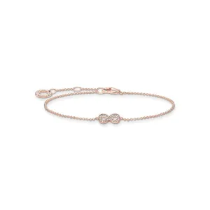 Thomas Sabo Jewellery Thomas Sabo Charm Club Rose Gold Plated Cubic Zirconia Infinity Bracelet