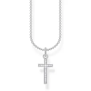 Thomas Sabo Jewellery Thomas Sabo Charm Club Sterling Silver Cross Pave Necklace
