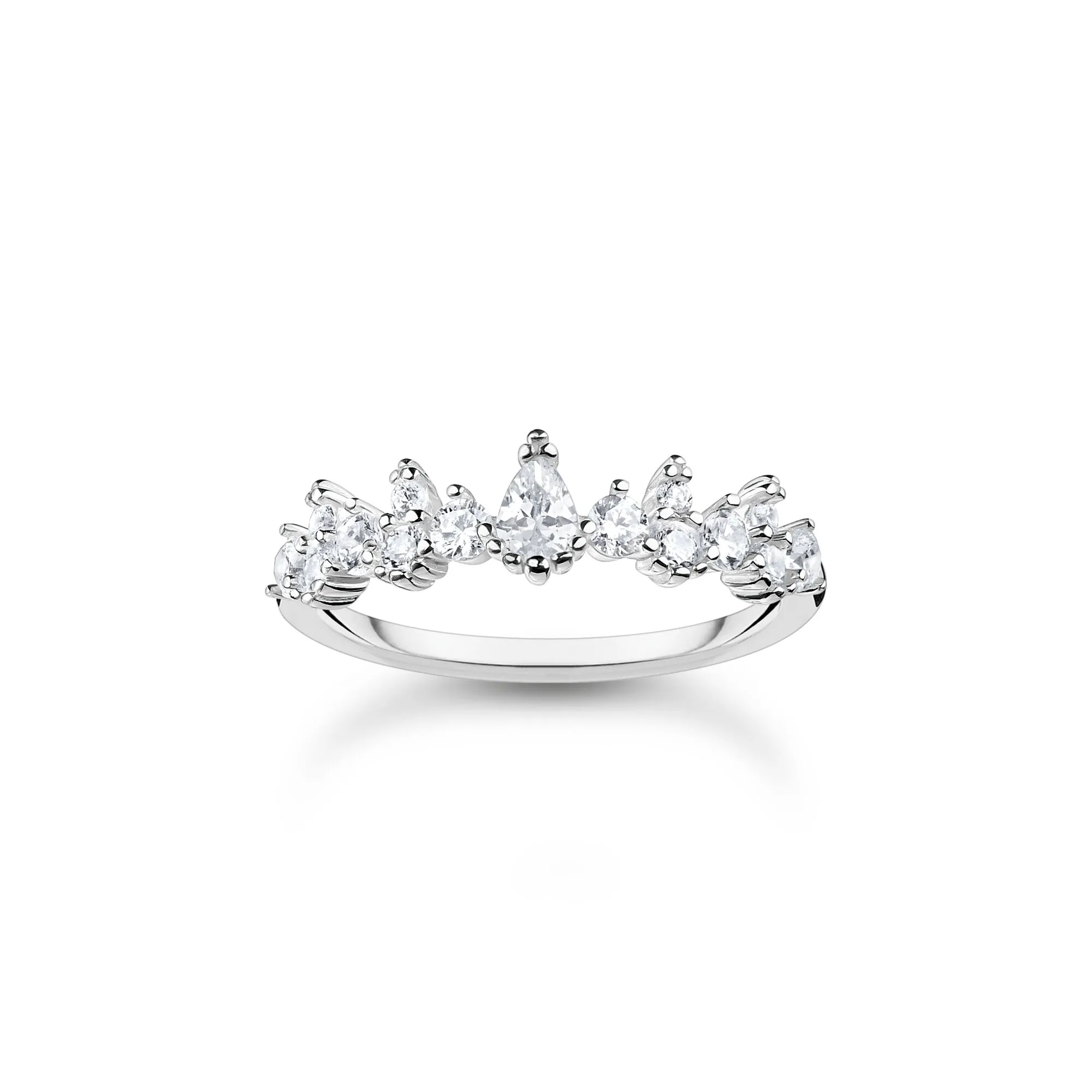 Thomas Sabo Jewellery Thomas Sabo Charm Club Sterling Silver Ice Crystals Ring