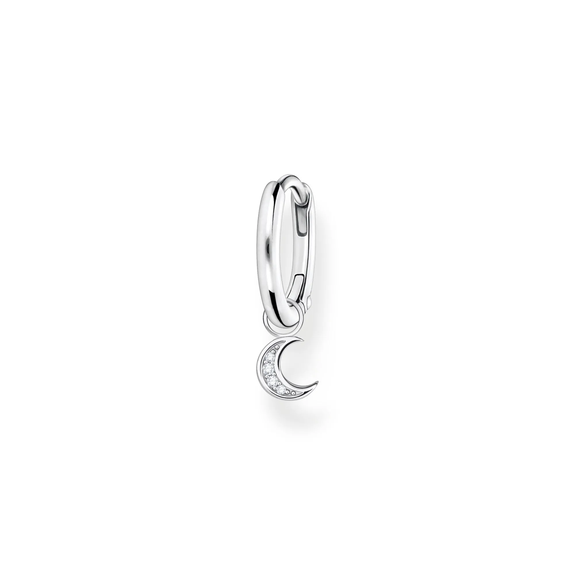 Thomas Sabo Jewellery Thomas Sabo Charm Club Sterling Silver Moon Pendant Hoop Earring