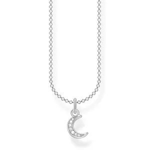 Thomas Sabo Jewellery Thomas Sabo Charm Club Sterling Silver Pave Moon Necklace