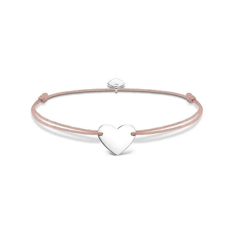 Thomas Sabo Jewellery Thomas Sabo Charm Club Sterling Silver Textile Little Secret Heart Bracelet