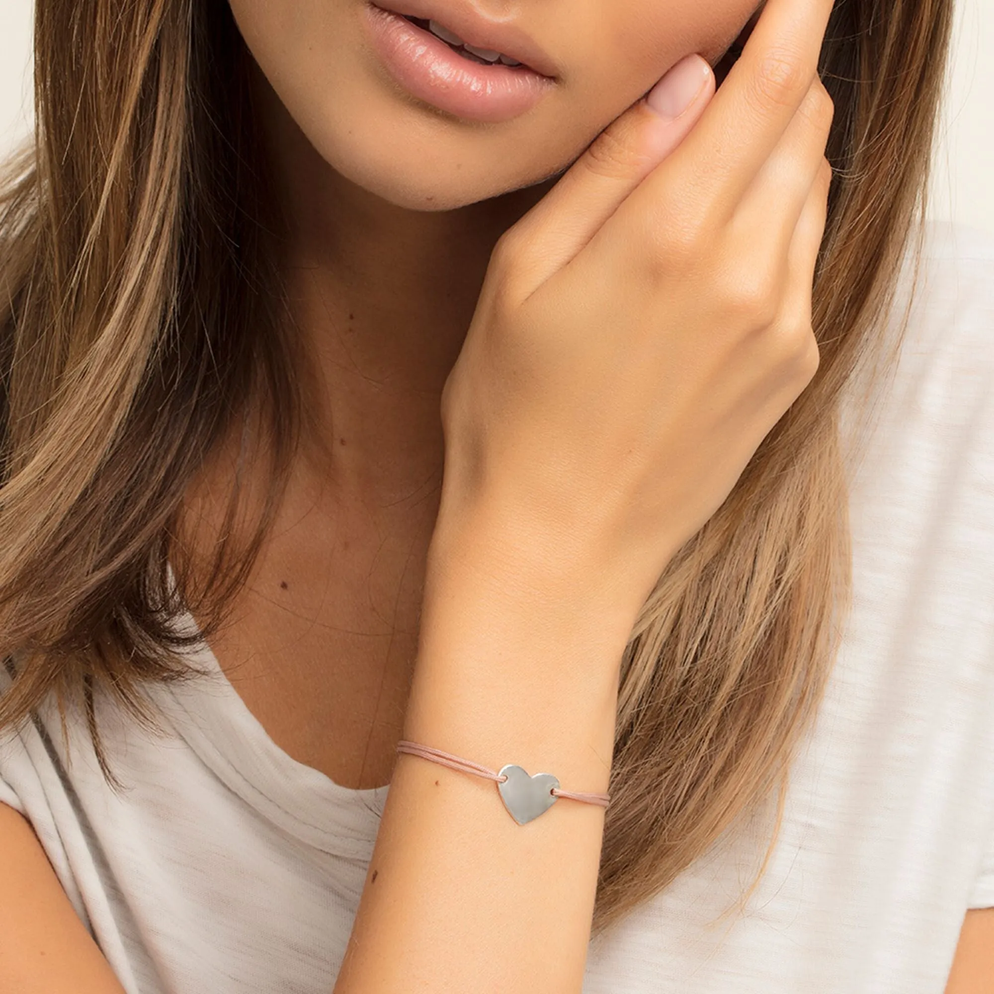 Thomas Sabo Jewellery Thomas Sabo Charm Club Sterling Silver Textile Little Secret Heart Bracelet