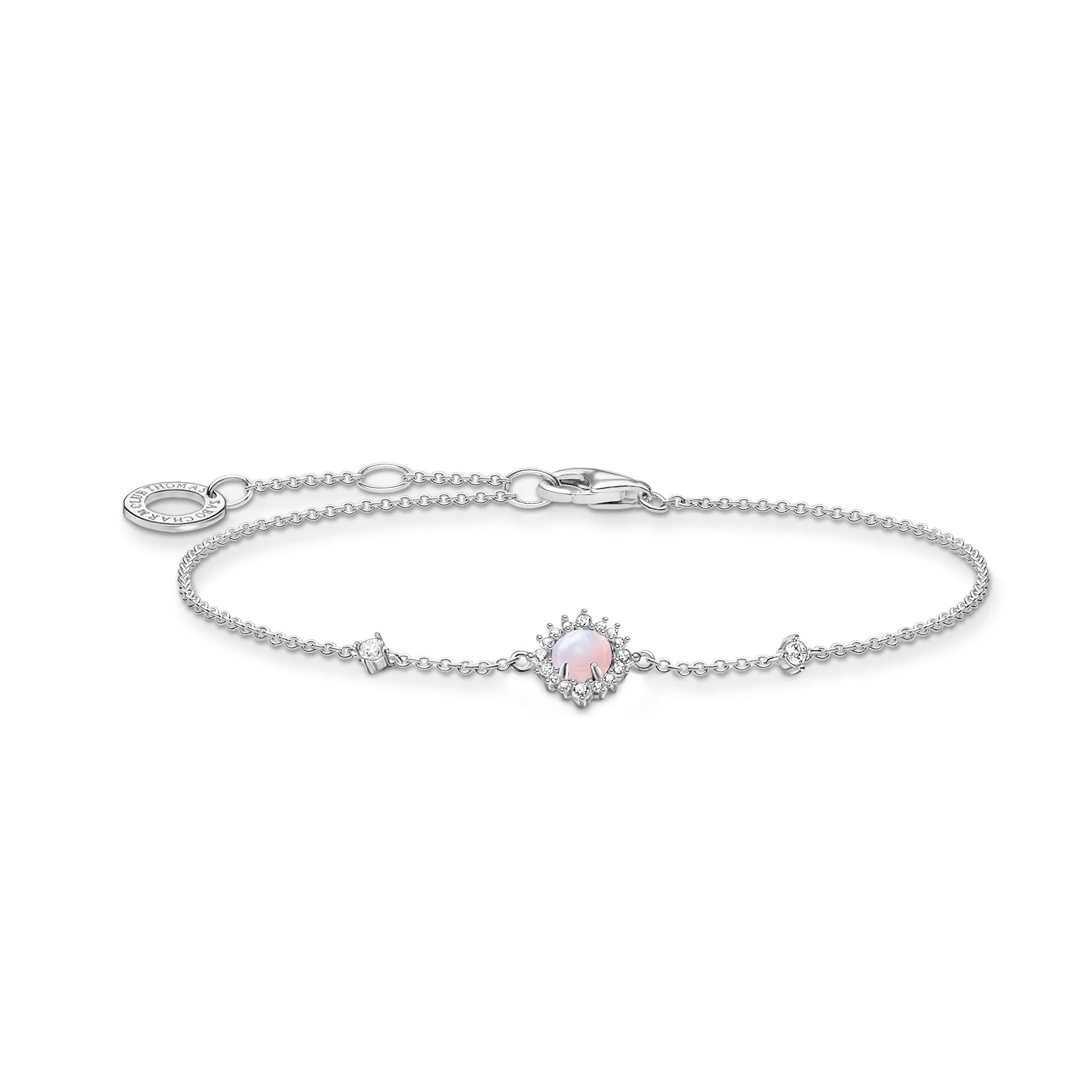 Thomas Sabo Jewellery Thomas Sabo Charm Club Sterling Silver Vintage Rose Stone Bracelet