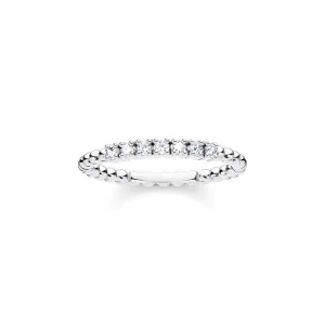 Thomas Sabo Jewellery Thomas Sabo Charm Club Sterling Silver White CZ Dots Ring