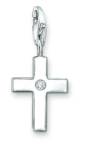 Thomas Sabo Jewellery Thomas Sabo Charm Club Sterling Silver Zirconia Cross Charm