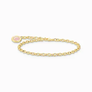 Thomas Sabo Jewellery Thomas Sabo Gold Plated Sterling Silver Charmista Member Charm Bracelet with Pink Coin