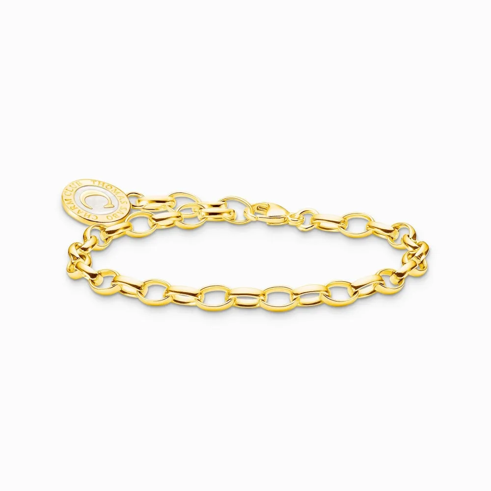 Thomas Sabo Jewellery Thomas Sabo Gold Plated Sterling Silver Charmista Member Charm Bracelet with White Coin