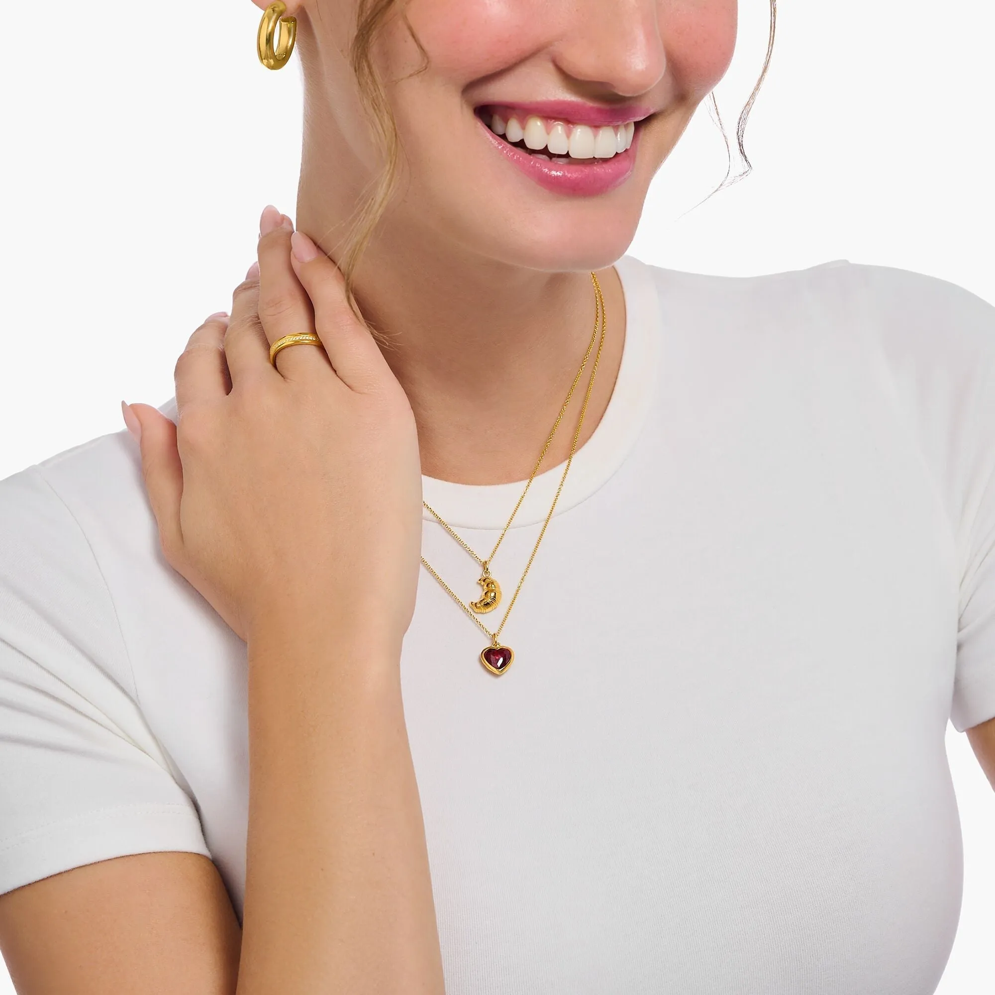 Thomas Sabo Jewellery Thomas Sabo Gold Plated Sterling Silver Croissant Necklace