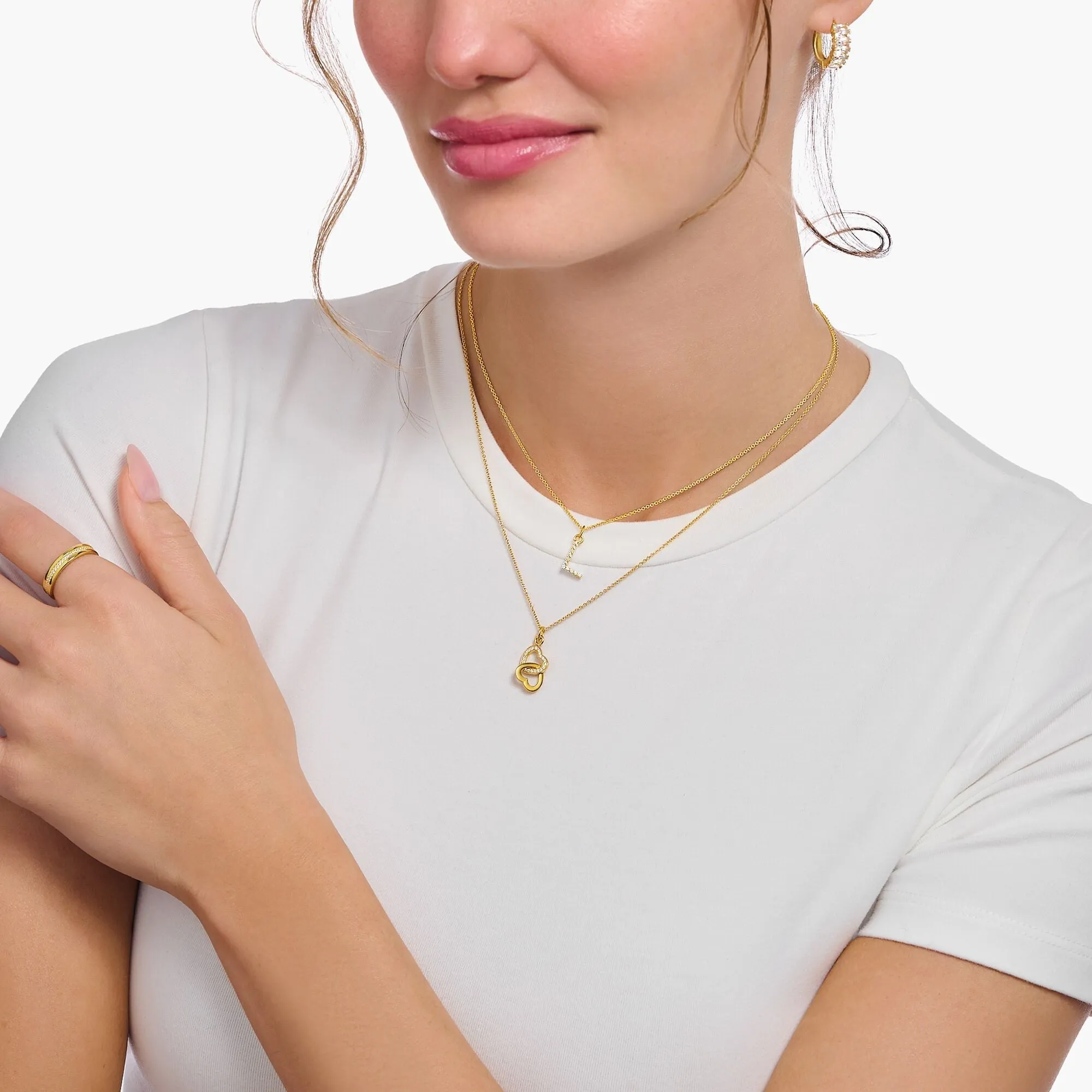 Thomas Sabo Jewellery Thomas Sabo Gold Plated Sterling Silver Letter F Necklace
