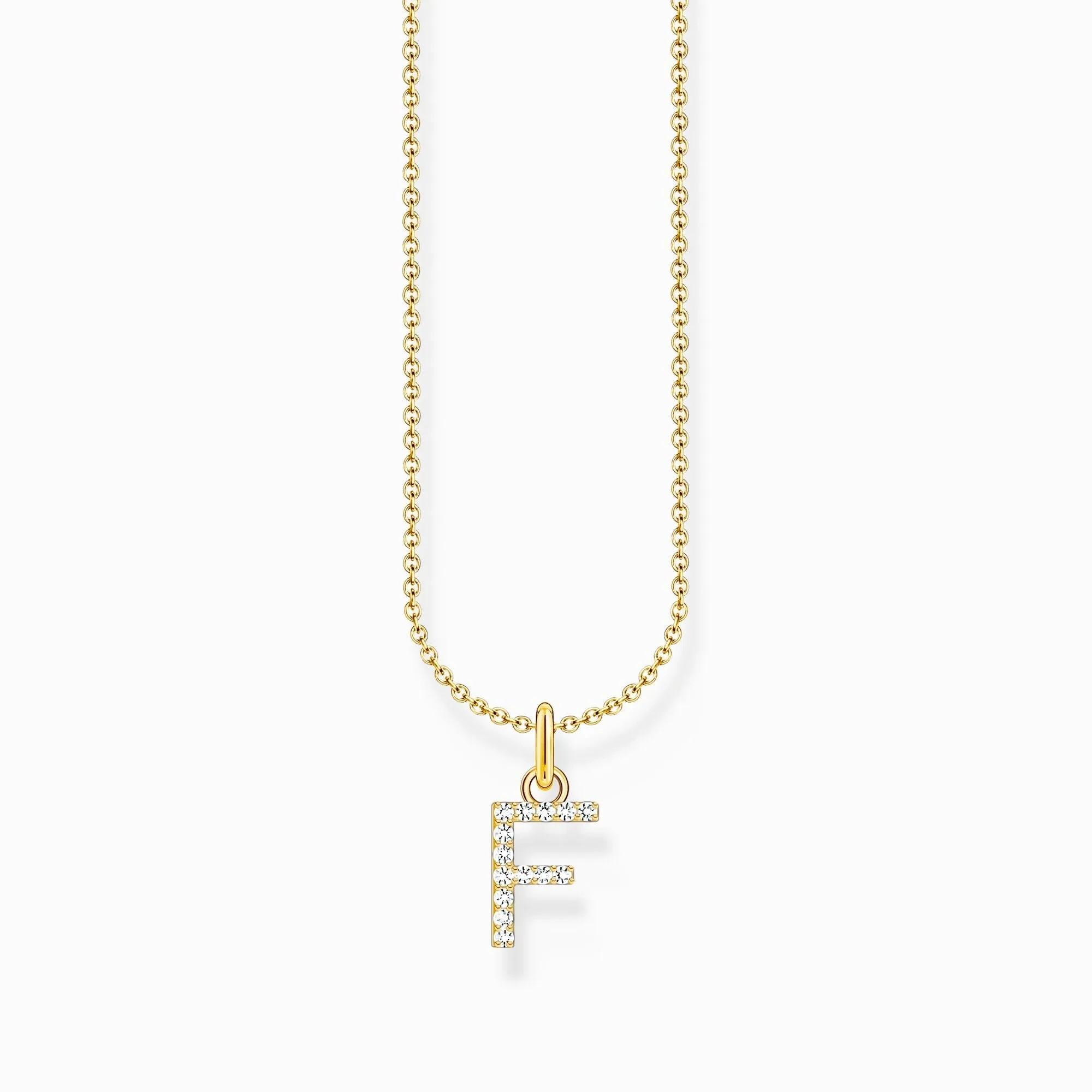 Thomas Sabo Jewellery Thomas Sabo Gold Plated Sterling Silver Letter F Necklace