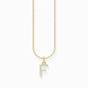 Thomas Sabo Jewellery Thomas Sabo Gold Plated Sterling Silver Letter F Necklace