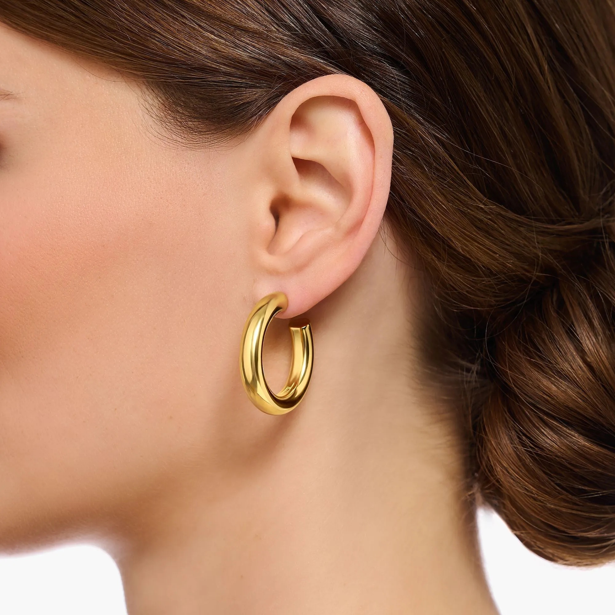 Thomas Sabo Jewellery Thomas Sabo Gold Plated Sterling Silver Medium Classic Chunky Hoop Earrings