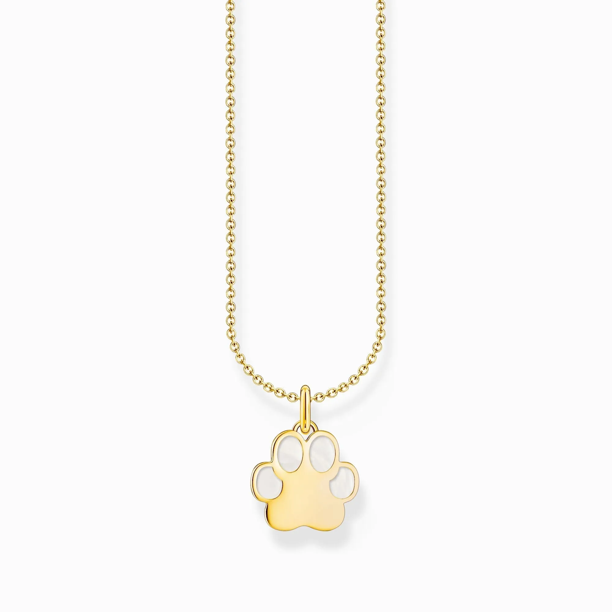 Thomas Sabo Jewellery Thomas Sabo Gold Plated Sterling Silver Paw Enamel Necklace