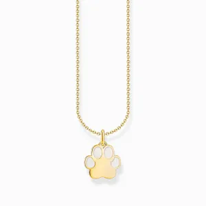 Thomas Sabo Jewellery Thomas Sabo Gold Plated Sterling Silver Paw Enamel Necklace