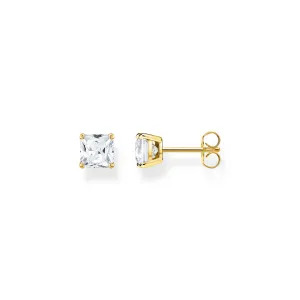 Thomas Sabo Jewellery Thomas Sabo Gold Plated Sterling Silver White Stone Stud Earrings