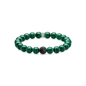 Thomas Sabo Jewellery Thomas Sabo Rebel At Heart Sterling Silver Green Black Cat Bracelet