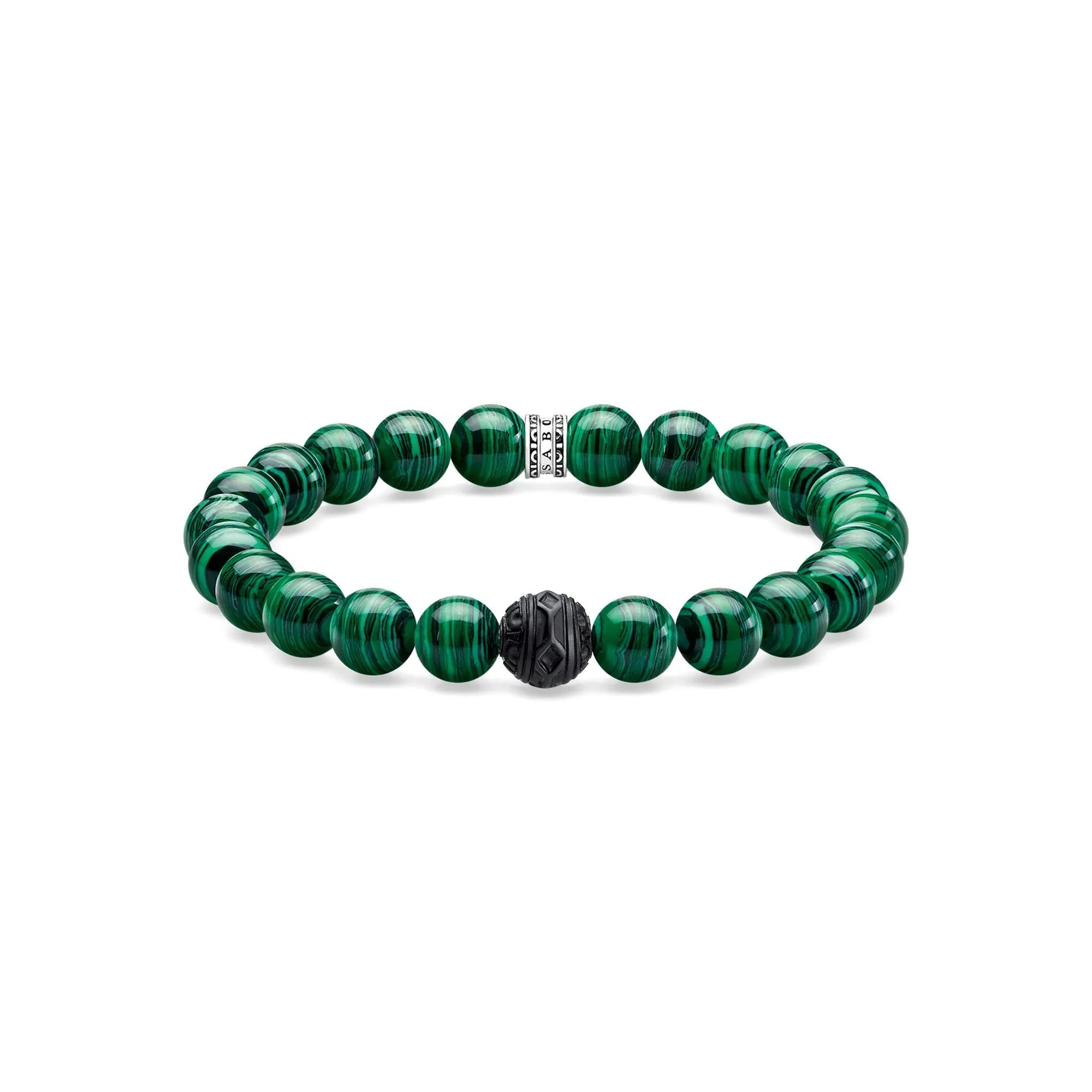 Thomas Sabo Jewellery Thomas Sabo Rebel At Heart Sterling Silver Green Black Cat Bracelet